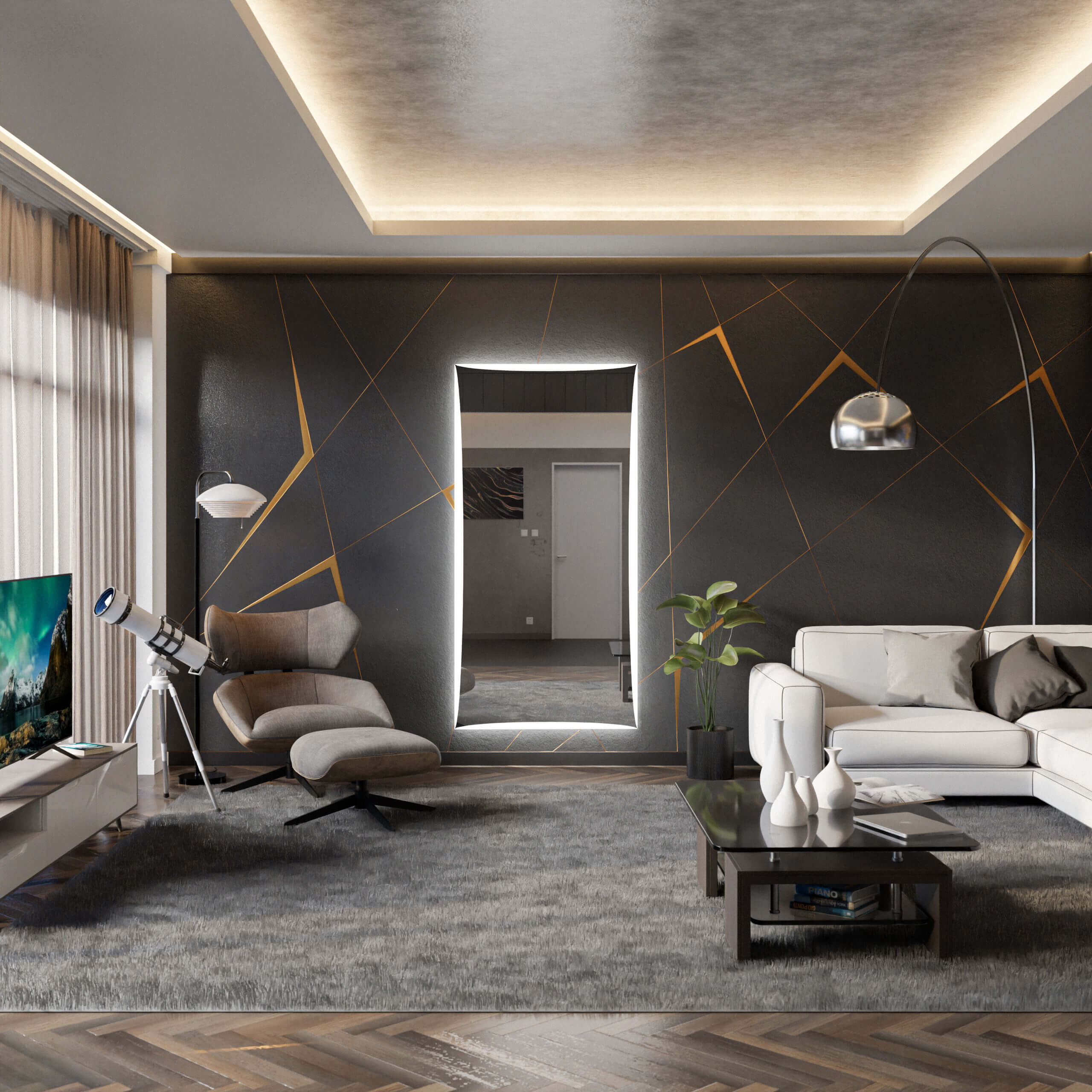 LED zrcadlo do předsíně LISBONA